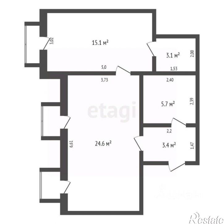 2-комн квартира городской округ Северск