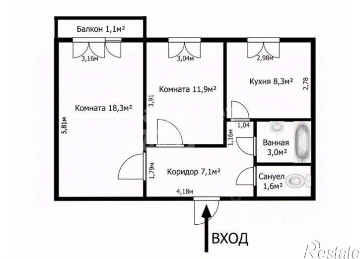 2-комн квартира Сосновая улица, 16/3,  д. 16/3