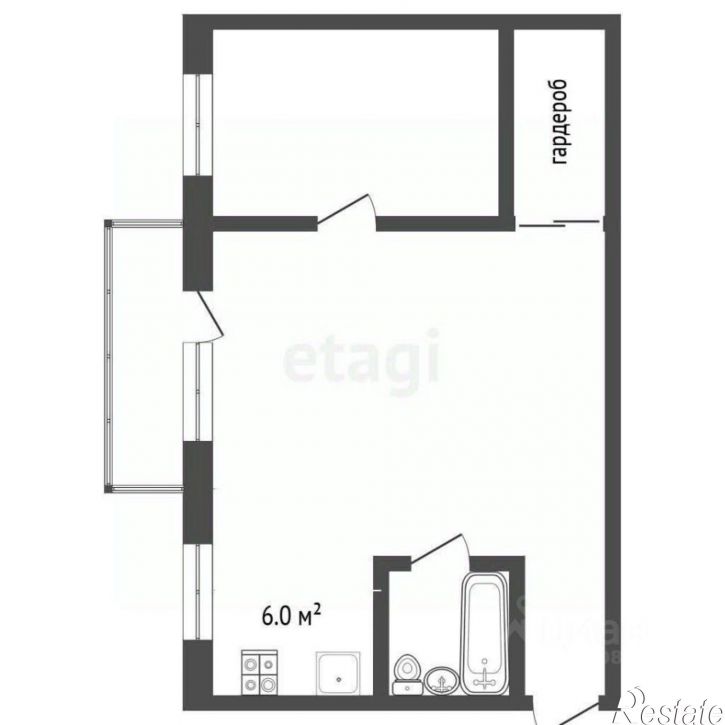 1-комн квартира улица Горького, 5А,  д. 5А