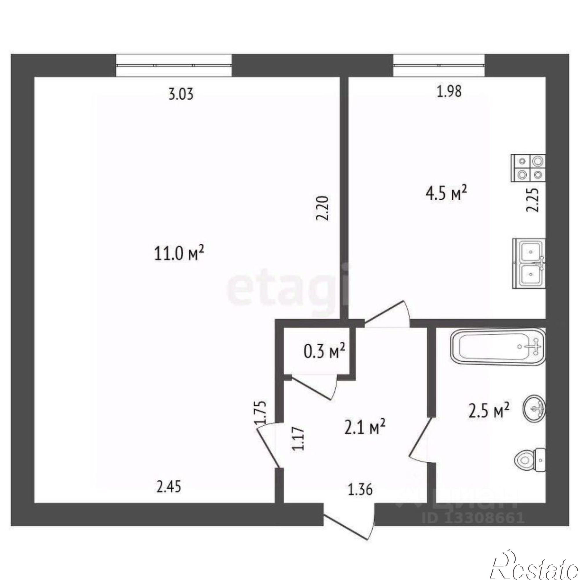 Купить квартиру за 1 700 000 рублей на Южный проезд, 19