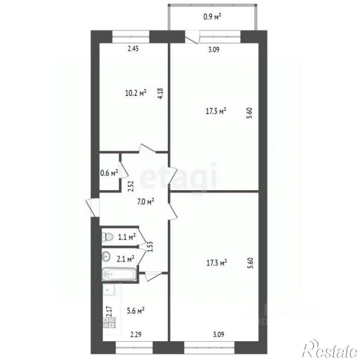 3-комн квартира Транспортная улица, 58А,  д. 58А
