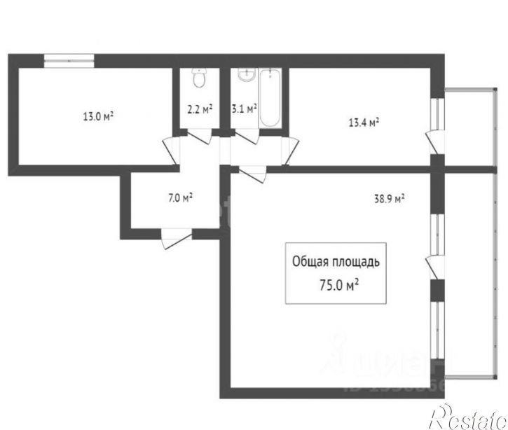 2-комн квартира Московская улица, 4А,  д. 4А