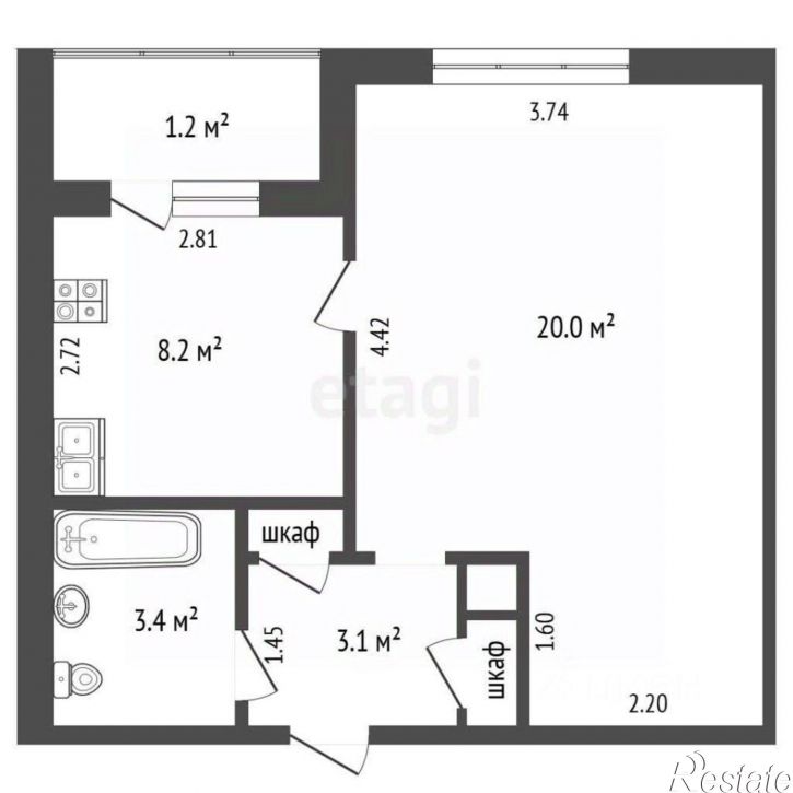 1-комн квартира ул Победы, 6А,  д. 6А