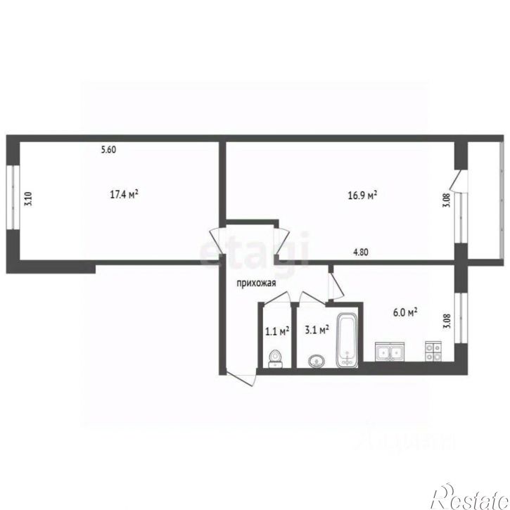 2-комн квартира улица Горького, 37,  д. 37