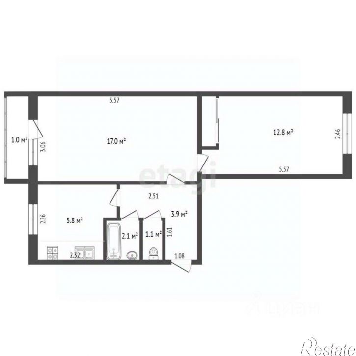 2-комн квартира Южный пр-д, 15,  д. 15
