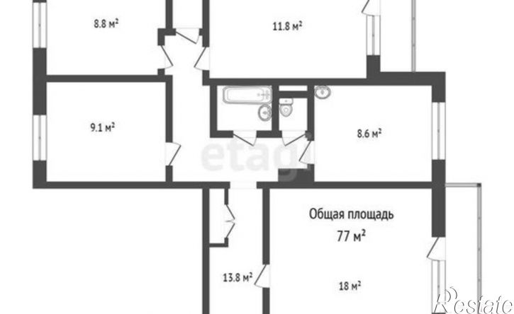 4-комн квартира ул Победы, 1,  д. 1