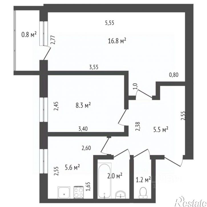 2-комн квартира ул Лесная, 4,  д. 4