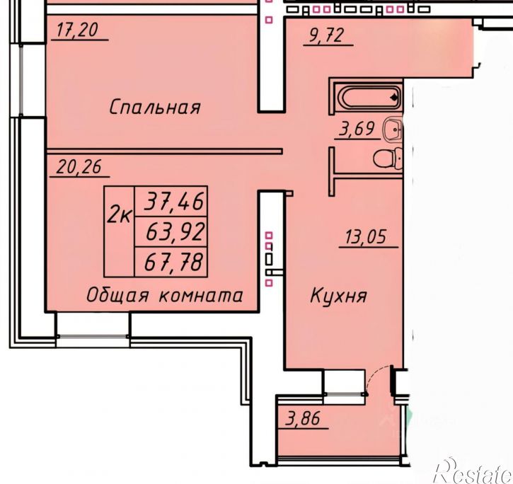 2-комн квартира в новом доме Ленинградская улица, 16А,  д. 16А