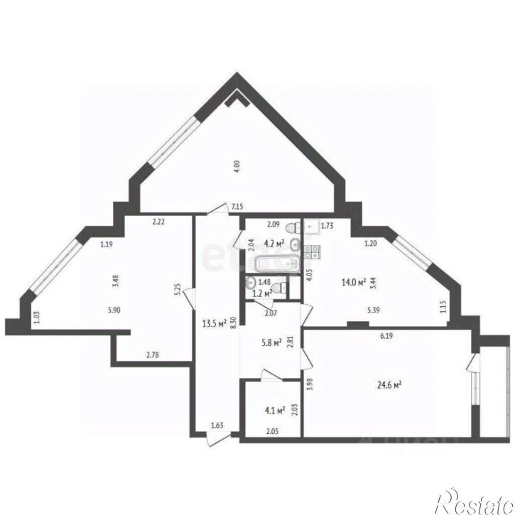 3-комн квартира Первомайская улица, 3А,  д. 3А