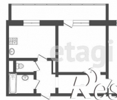 2-комн, 50кв м, этаж 4/10 улица Калинина, 121
