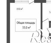 1-комн, 33кв м, этаж 8/9 улица Курчатова, 21