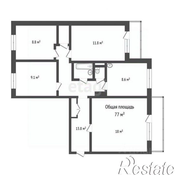 4-комн квартира улица Победы, 1,  д. 1